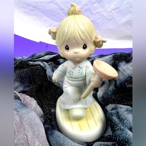 Precious Moments Vintage Collectible porcelain figurine Faith Takes The Plunge.”